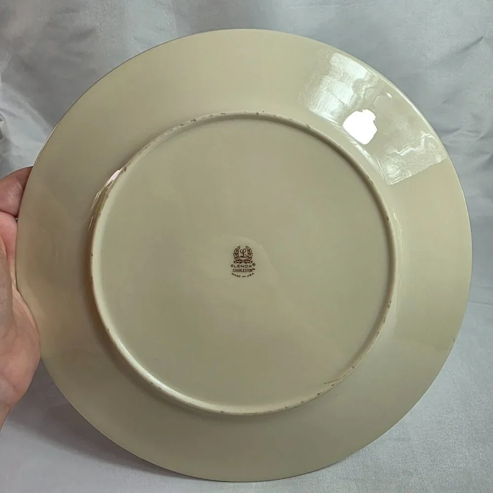 TWO Lenox Charleston Dinner Plate Pastel Floral Band Cosmopolitan Line